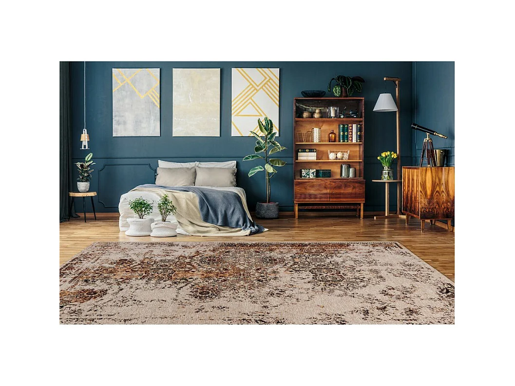 Tapis Tissé Vintage Oriental "Charme III" Ivoire 120 x 180 cm