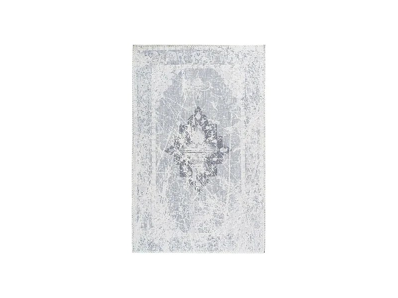 Tapis Tissé Doux Imprimé Vintage "Prayer" Gris 160 x 230 cm