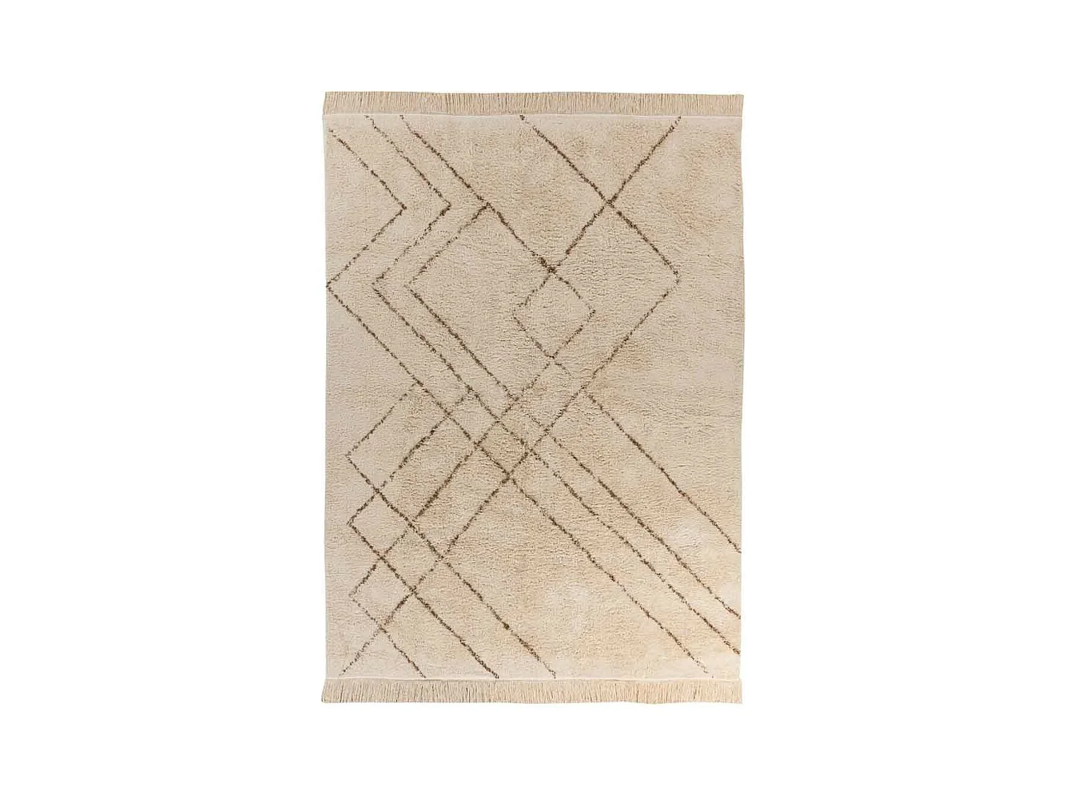 Tapis Tufté à la Main Ethnique "Mylen IV" Beige 120 x 170 cm