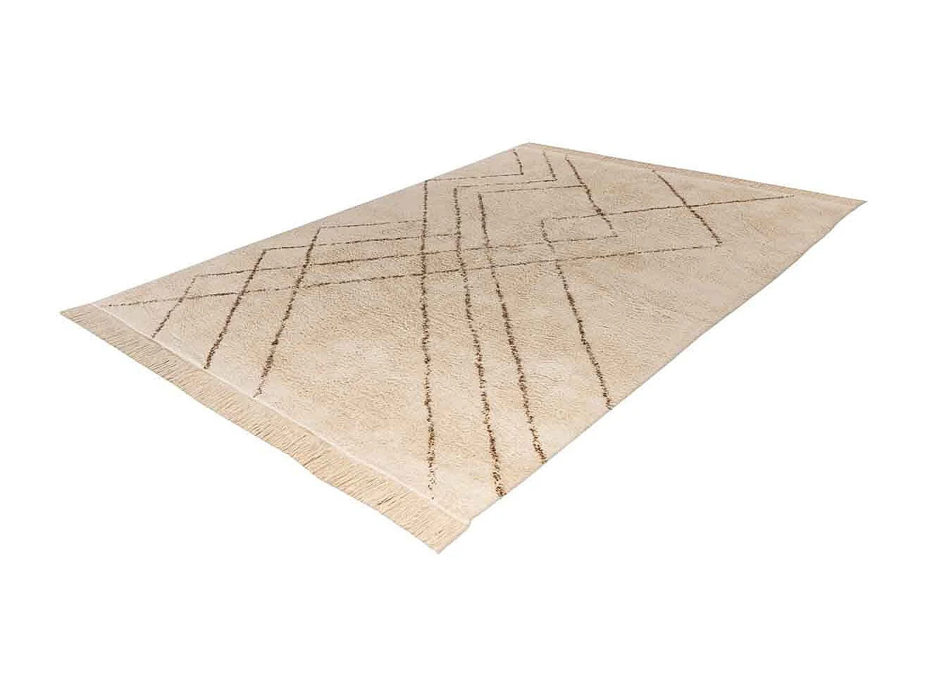 Tapis Tufté à la Main Ethnique "Mylen IV" Beige 120 x 170 cm