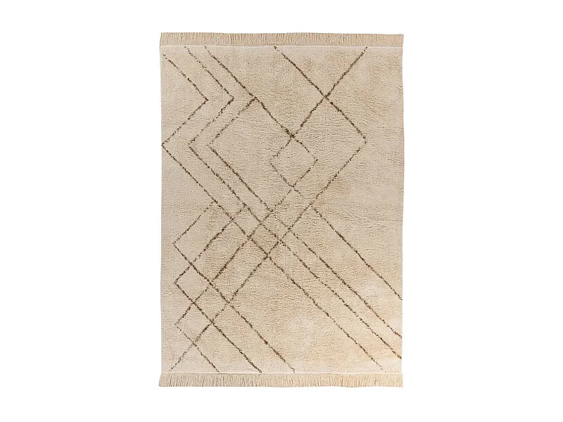 Tapis Tufté à la Main Ethnique "Mylen IV" Beige 120 x 170 cm