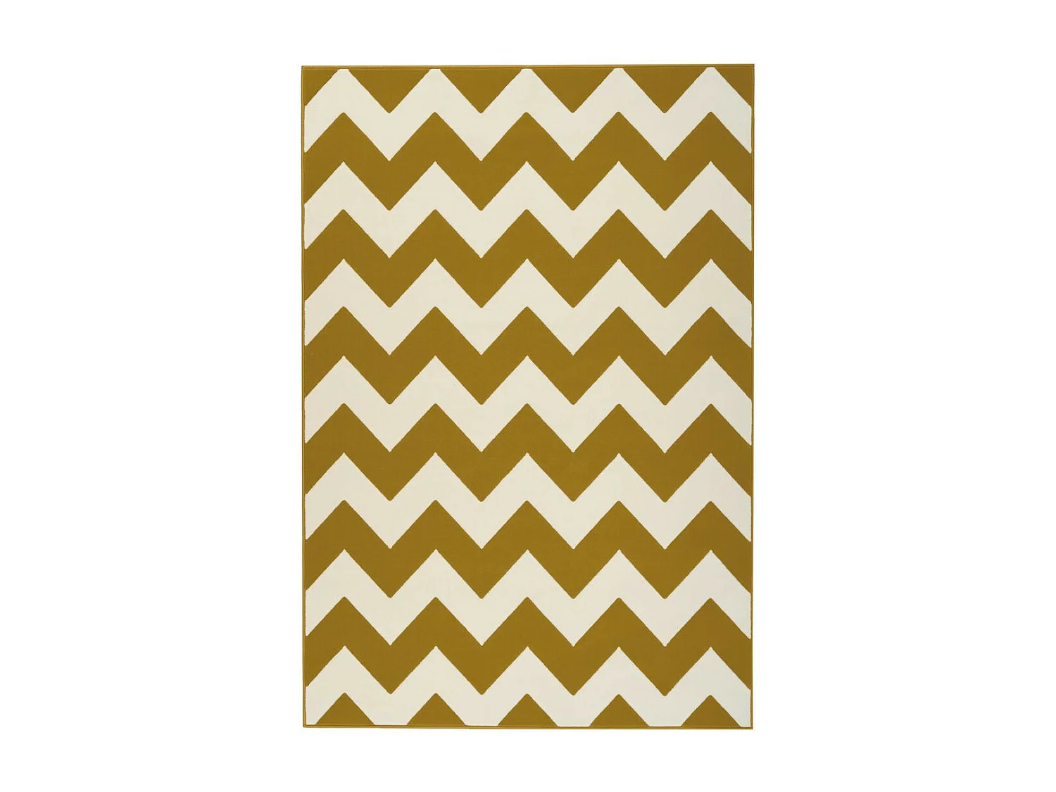 Tapis Géométrique à Poils Courts "Manolya" Or 120 x 170 cm