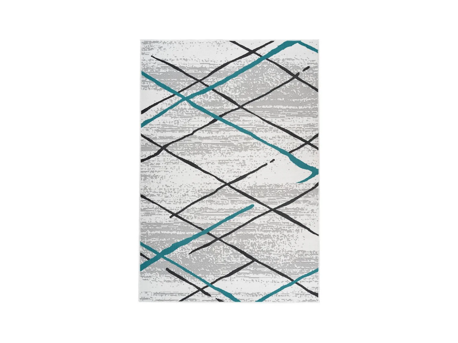 Tapis Rayures à Poils Courts "Vancouver I" Turquoise 120 x 170 cm