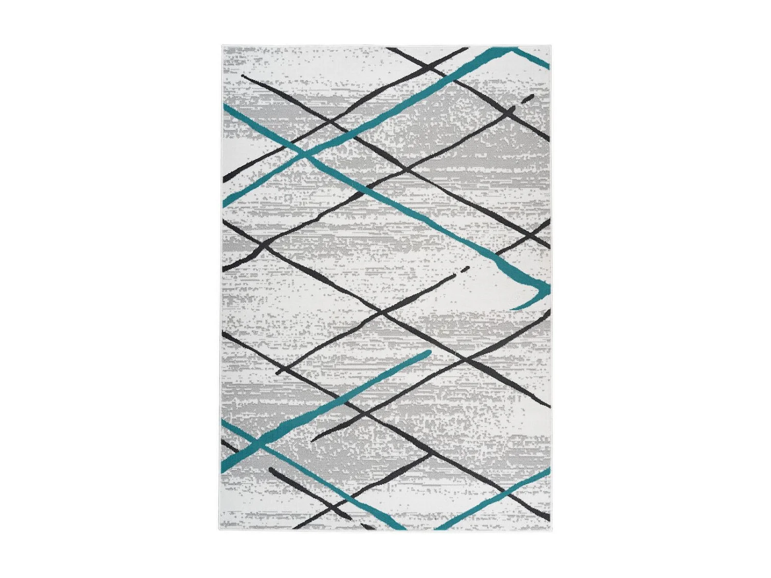 Tapis Rayures à Poils Courts "Vancouver I" Turquoise 120 x 170 cm