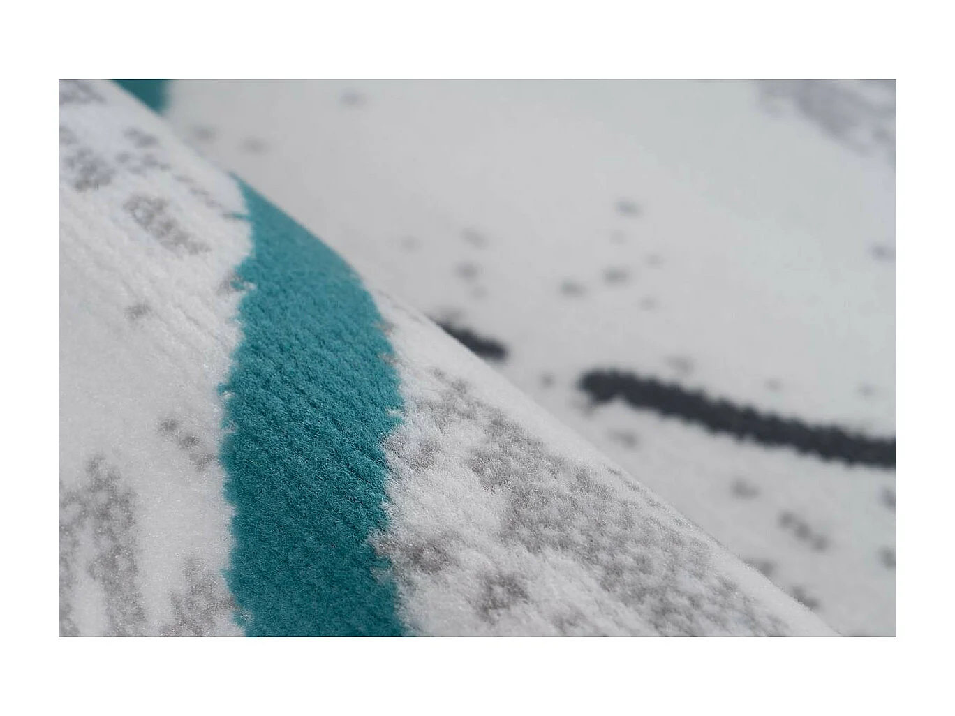 Tapis Rayures à Poils Courts "Vancouver I" Turquoise 120 x 170 cm