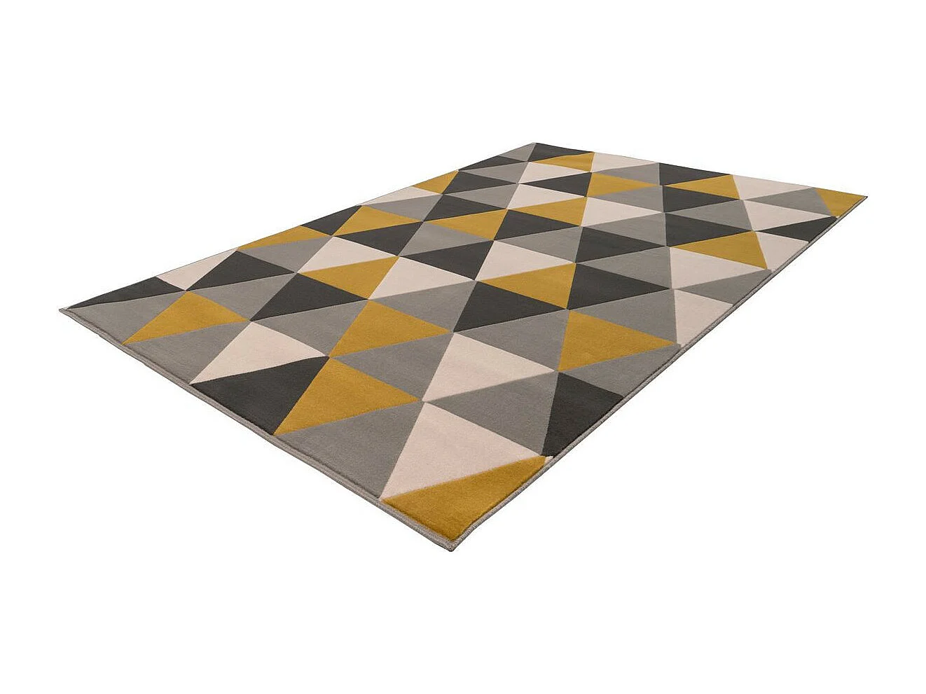 Tapis Géométrique à Poils Courts "Now II" Or 80 x 150 cm