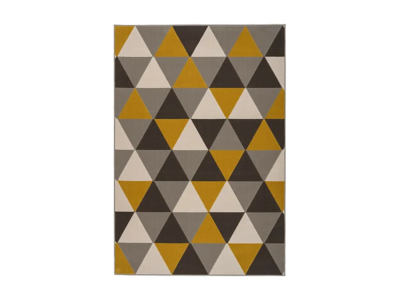 Tapis Géométrique à Poils Courts "Now II" Or 80 x 150 cm