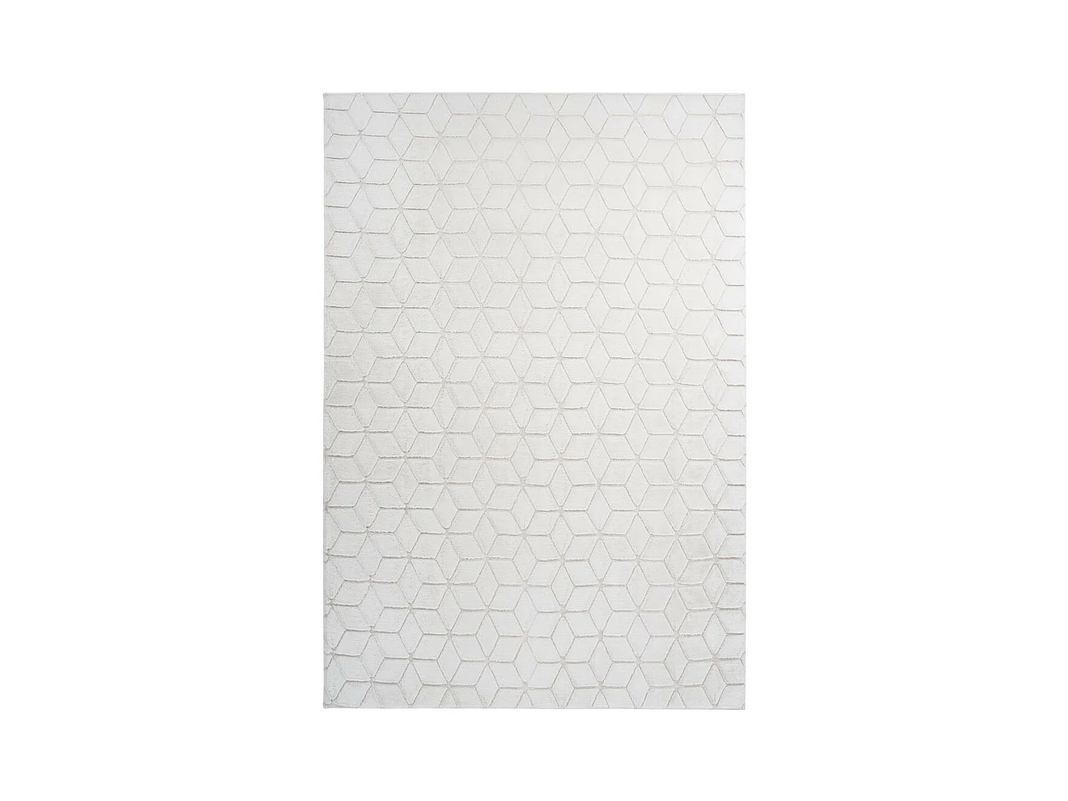 Tapis Shaggy Effet 3D "Vivica" Blanc & Crème 120 x 160 cm