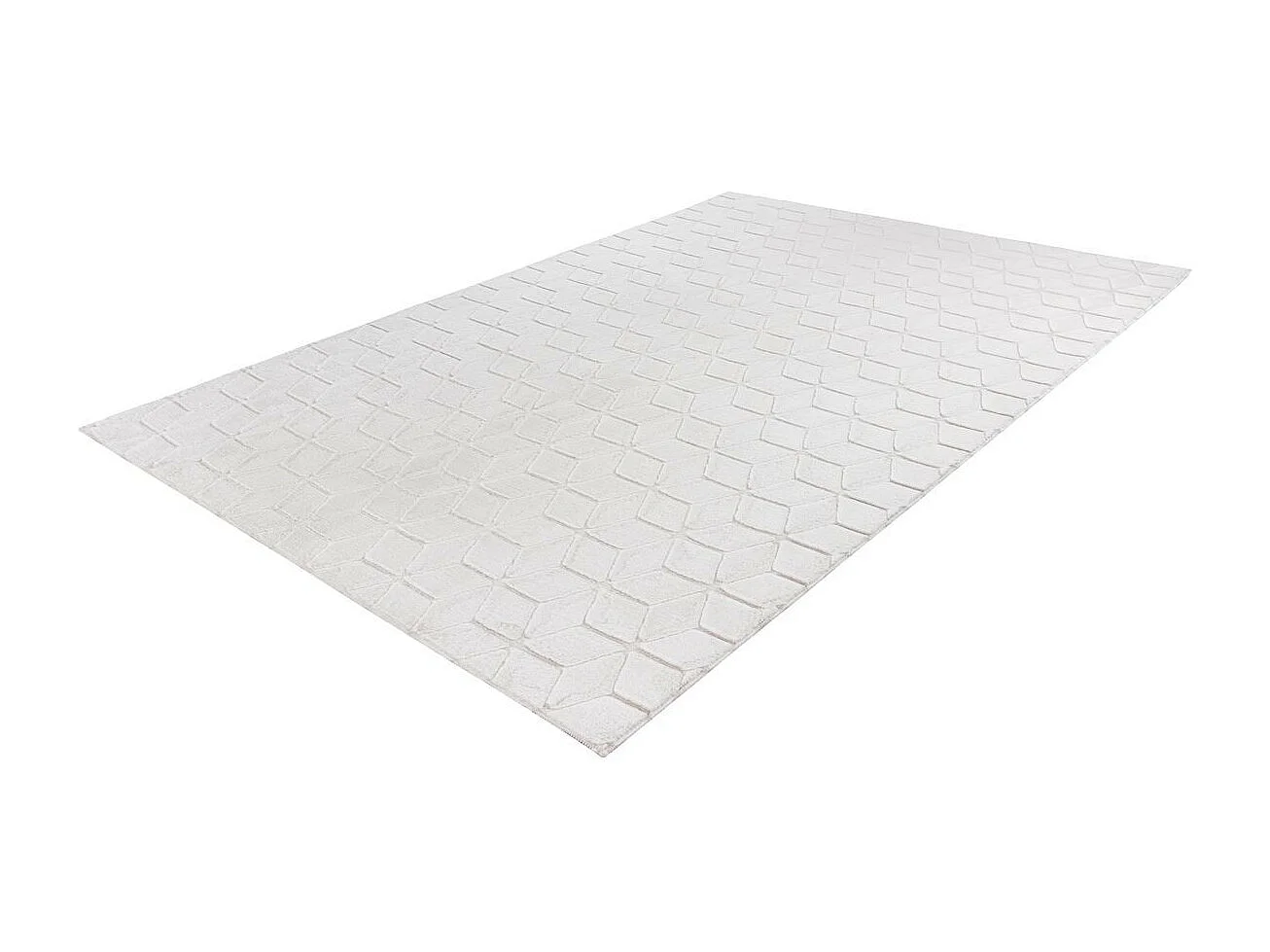 Tapis Shaggy Effet 3D "Vivica" Blanc & Crème 120 x 160 cm