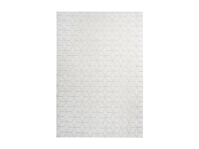 Tapis Shaggy Effet 3D "Vivica" Blanc & Crème 120 x 160 cm