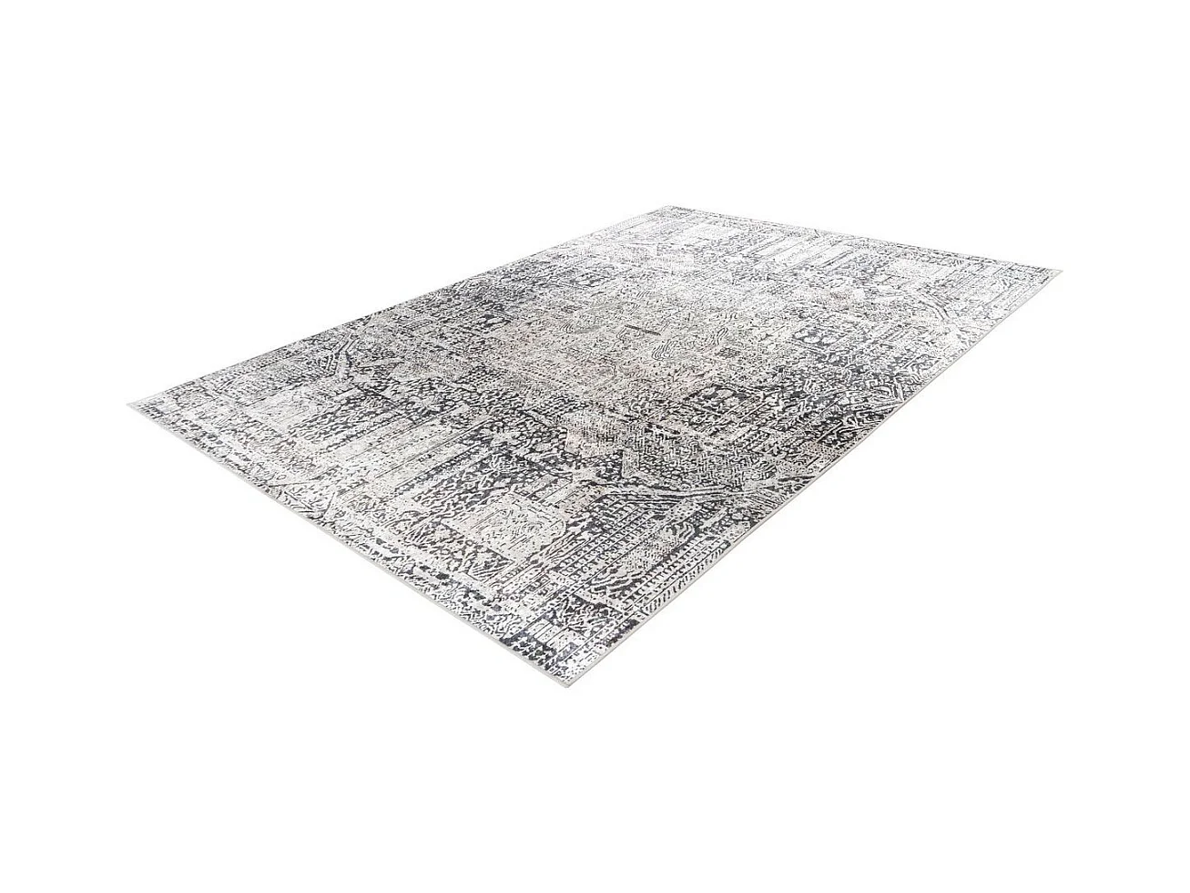 Tapis Vintage à Poils Plats "Rhodin" Gris 160 x 230 cm