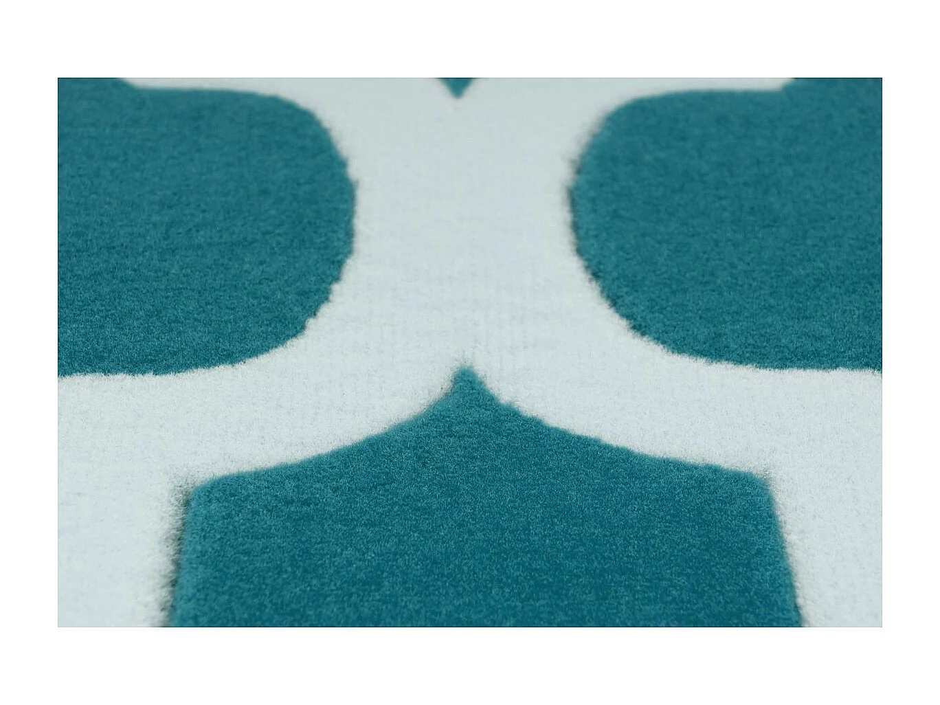 Tapis Vintage à Poils Courts "Manolya" Turquoise 120 x 170 cm