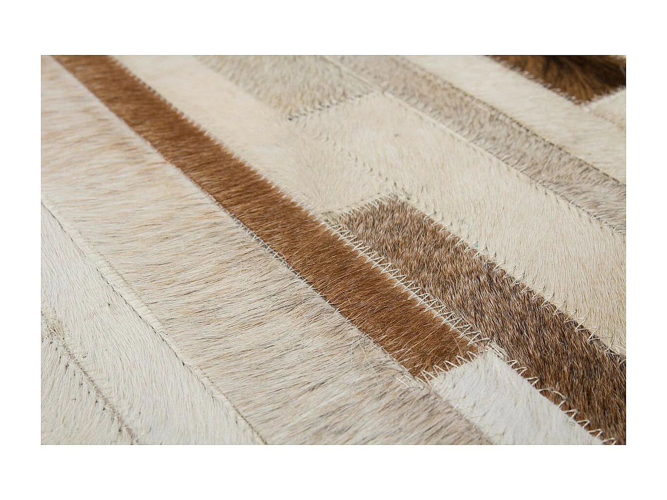 Tapis Tissé en Cuir Fait Main "Lavish" Crème 80 x 150 cm