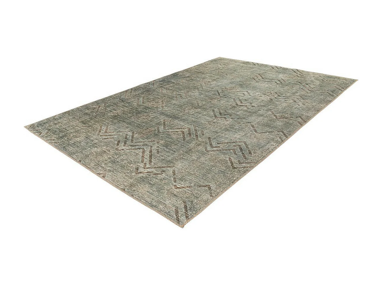 Tapis Tissé à Poils Courts "Antique" Kaki 160 x 230 cm