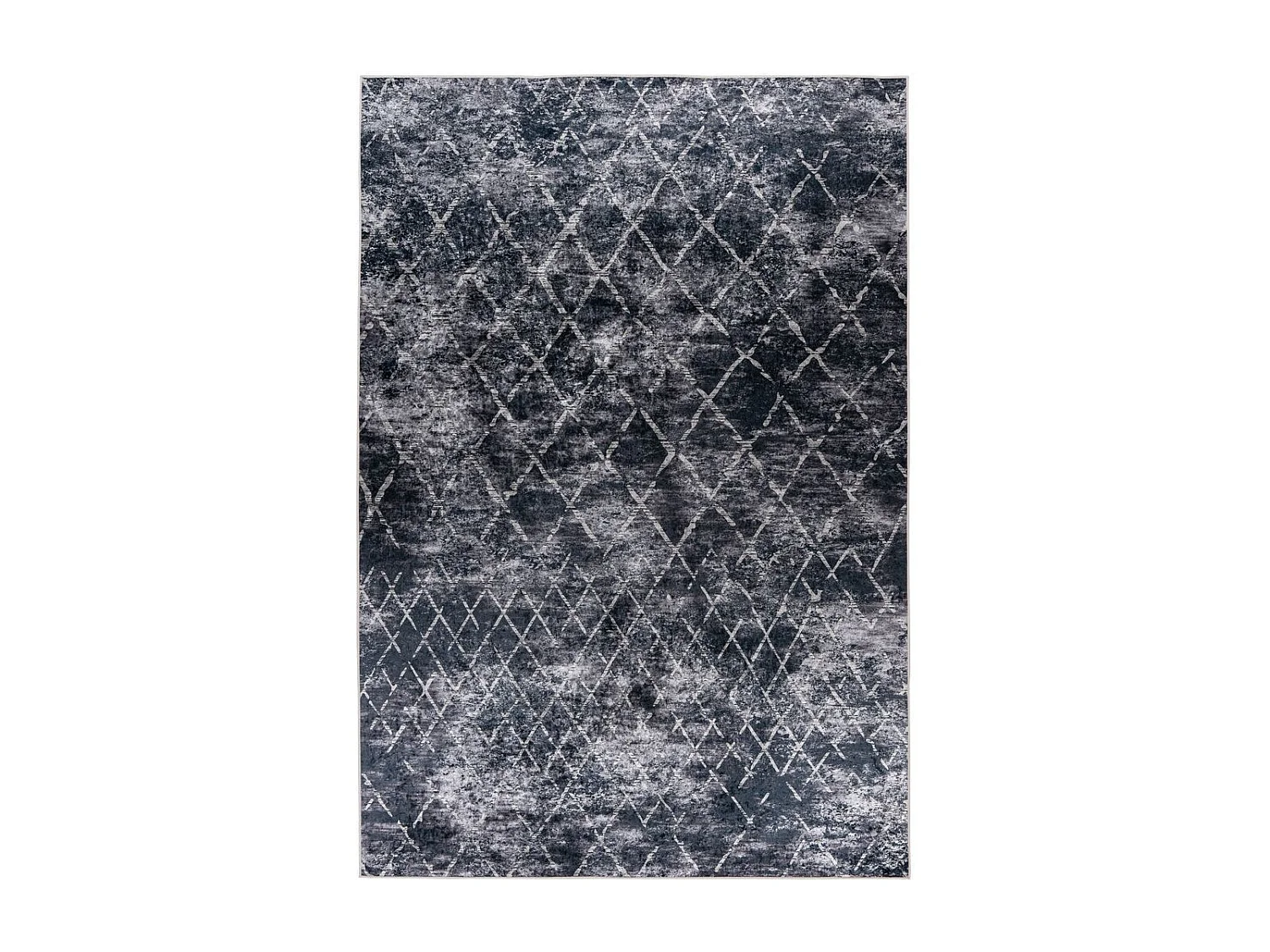 Tapis Vintage à Poils Courts "Sally" Gris & Ivoire 160 x 230 cm