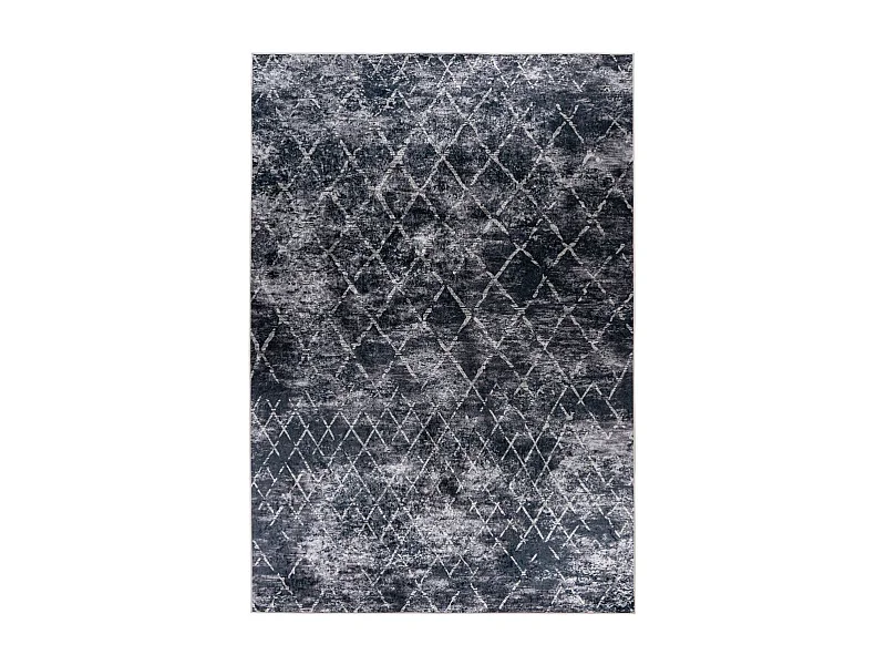 Tapis Vintage à Poils Courts "Sally" Gris & Ivoire 160 x 230 cm