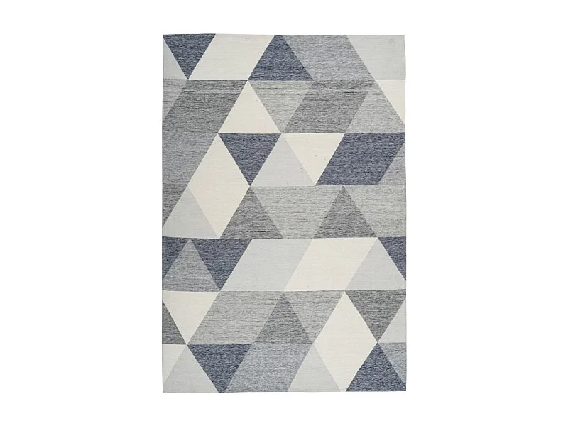 Tapis d'Extérieur Géométrique "Yoga" Gris & Crème 120 x 170 cm