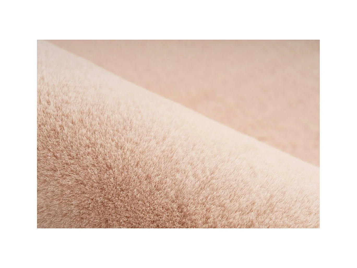 Tapis Uni Doux à Poils Longs "Rabbit" Beige 160 x 230 cm