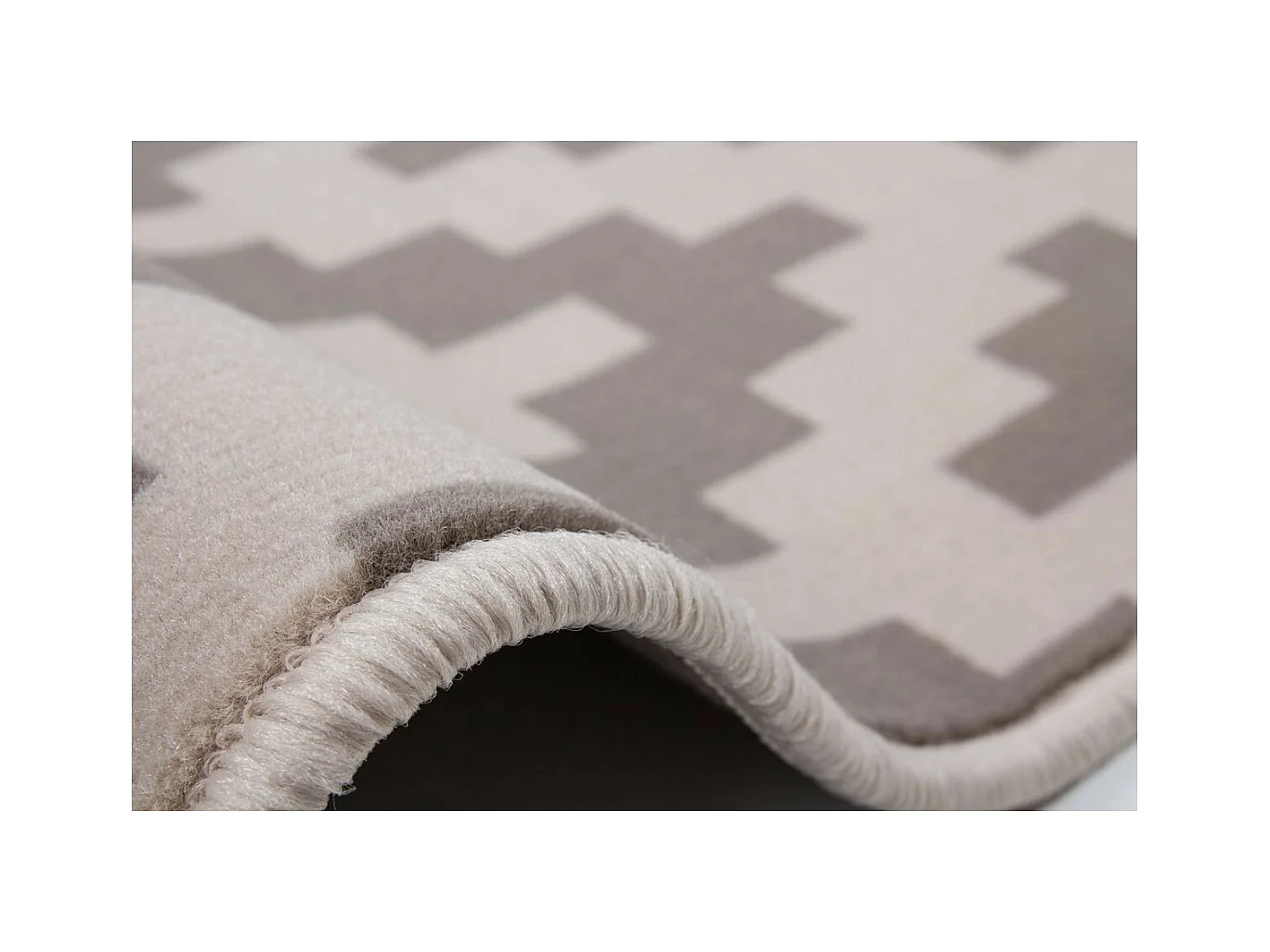 Tapis Géométrique à Poils Courts "Now III" Taupe 120 x 170 cm
