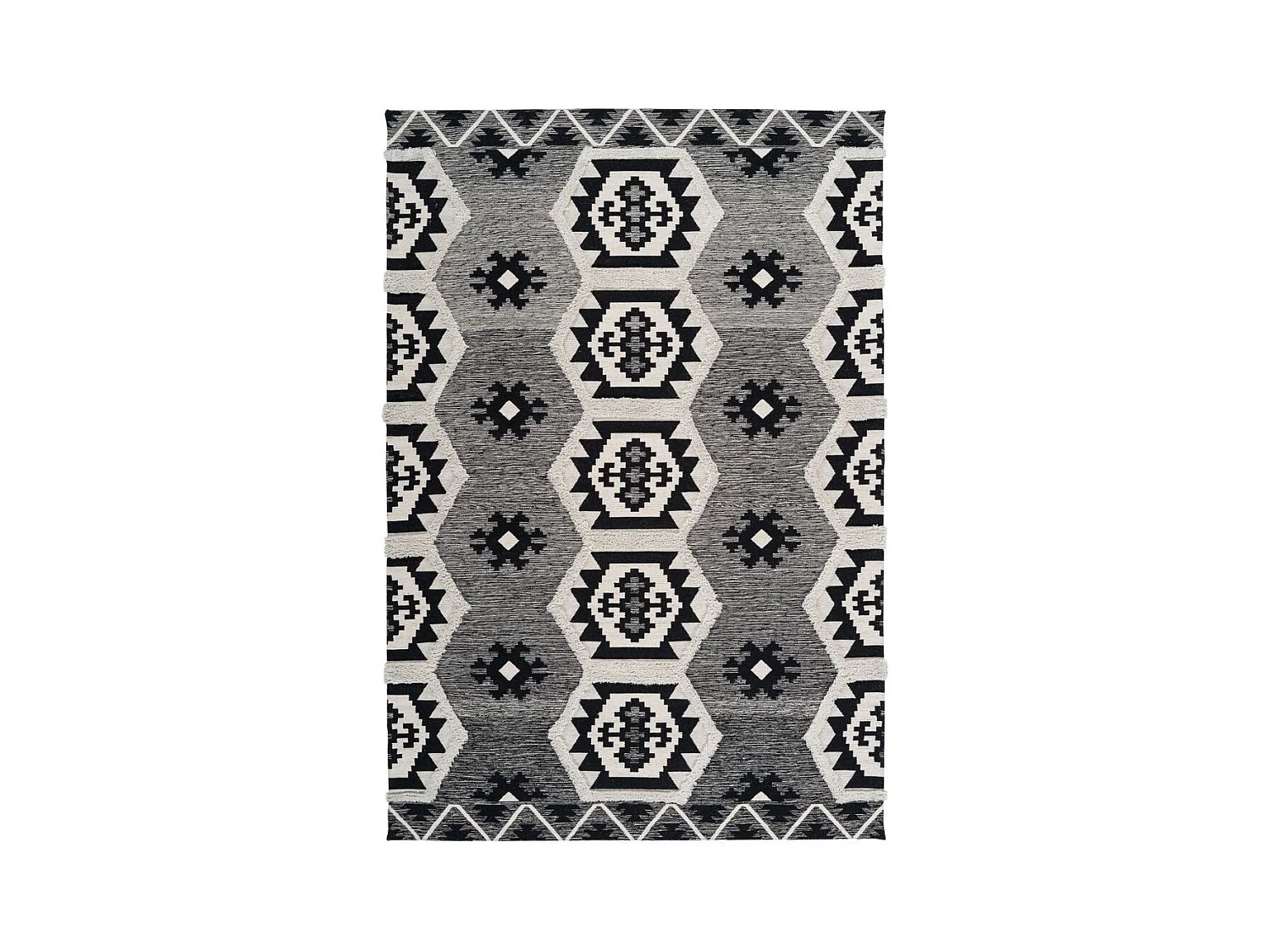 Tapis Coupe 3D à Poils Courts "Ethnie" Gris 160 x 230 cm