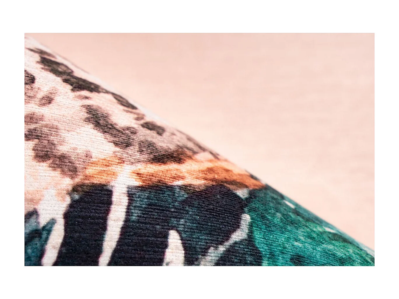 Tapis Imprimé Fleuri à Poils Courts "Blossom" Crème 80 x 150 cm