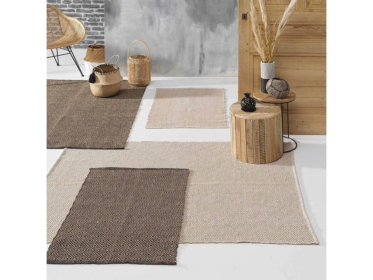 Tapis Déco en Jute "Livio" 120x170cm Noir