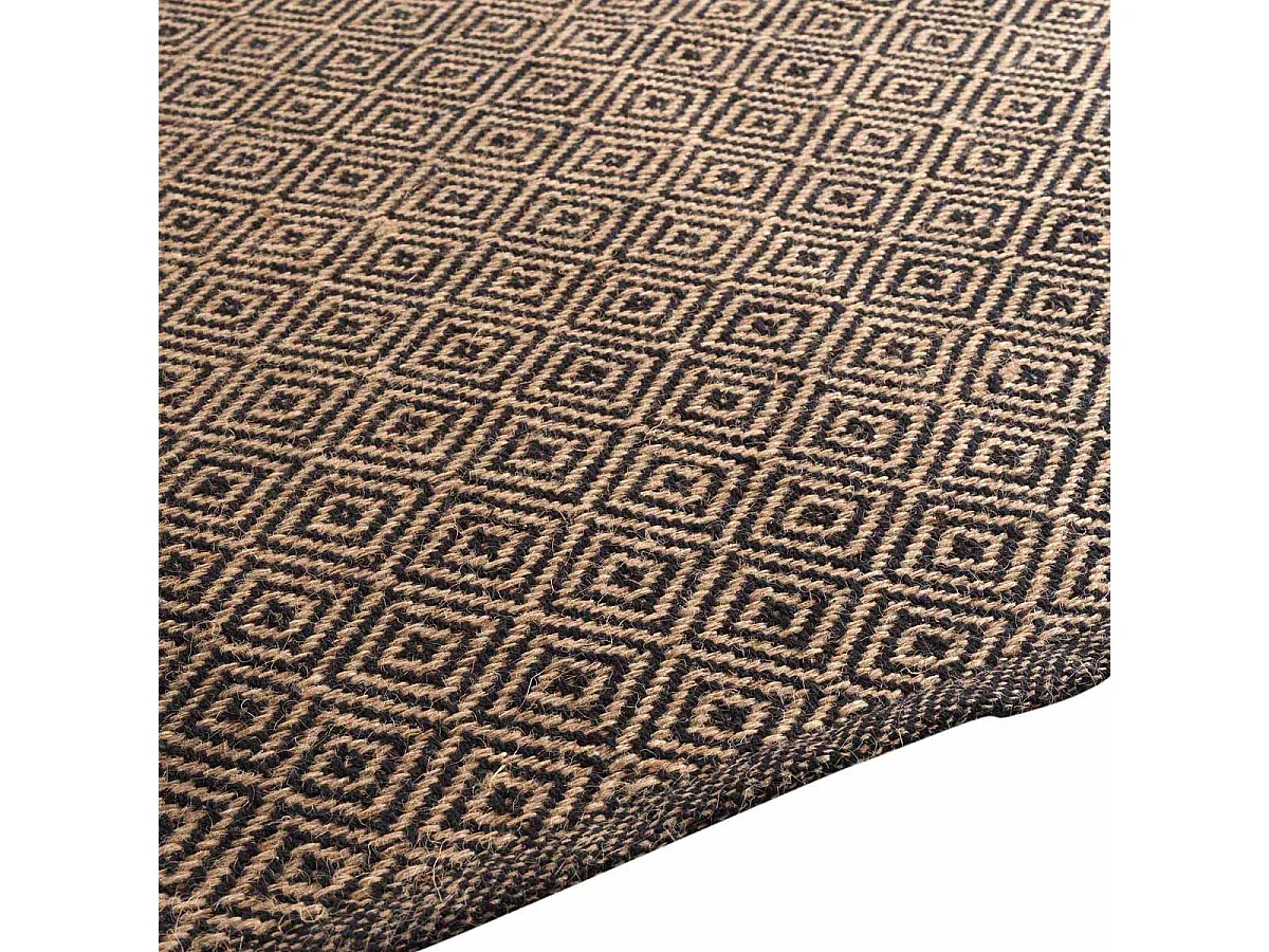 Tapis Déco en Jute "Livio" 120x170cm Noir