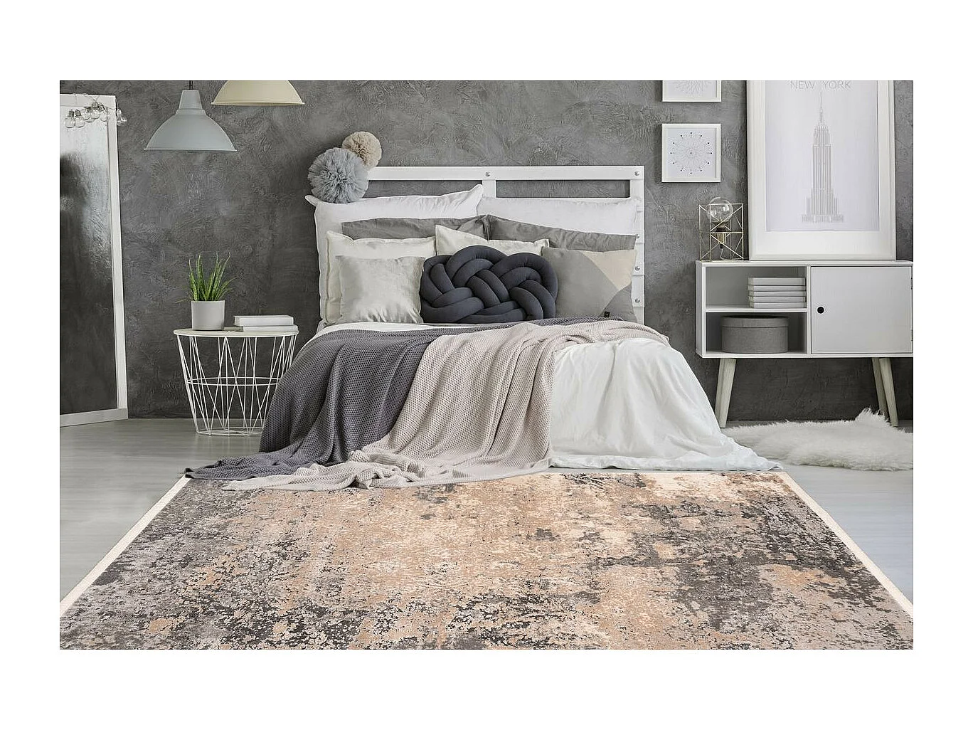 Tapis Imprimé Rétro "Palace" Beige 80 x 150 cm