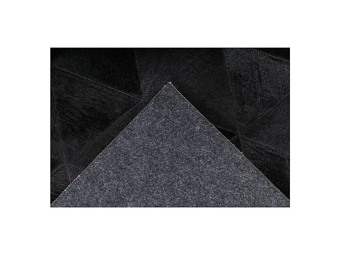 Tapis Fait Main en Cuir "Lavin VI" Noir 80 x 150 cm