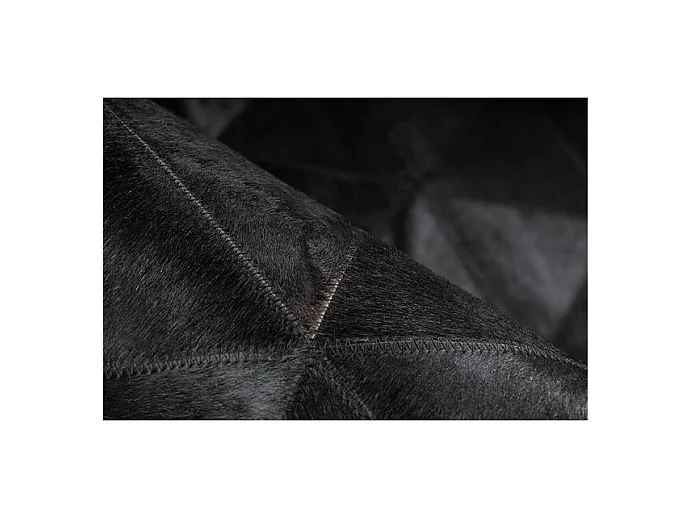 Tapis Fait Main en Cuir "Lavin VI" Noir 80 x 150 cm