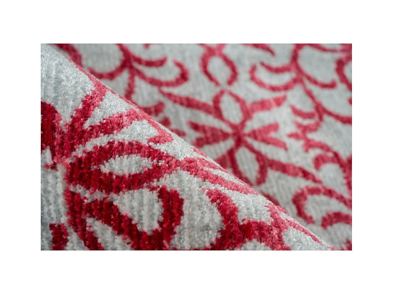 Tapis Vintage à Franges "Baroque II" Rouge 120 x 170 cm