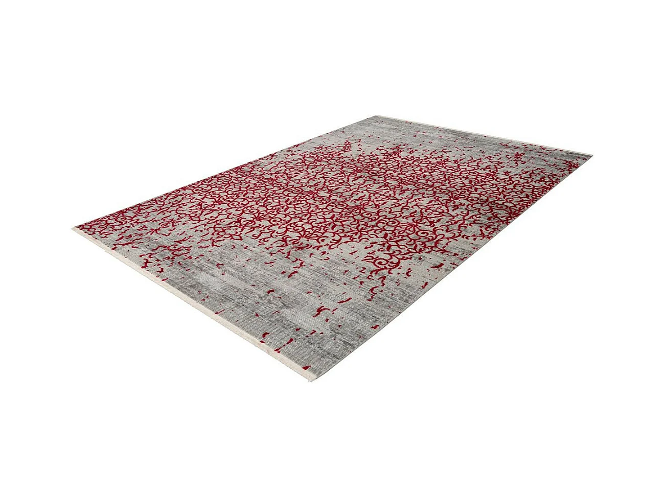 Tapis Vintage à Franges "Baroque II" Rouge 120 x 170 cm