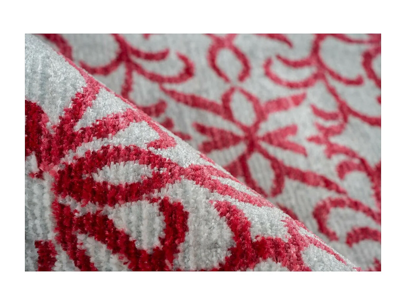 Tapis Vintage à Franges "Baroque II" Rouge 120 x 170 cm