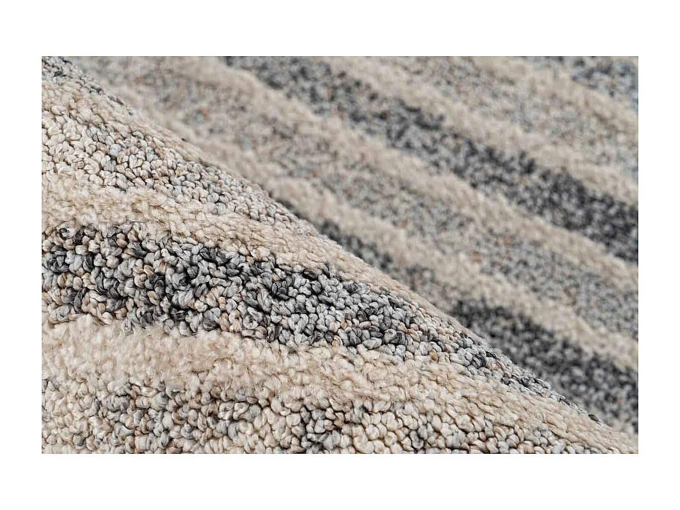 Tapis Tissé Graphique "Rhombus" Beige & Gris 80 x 150 cm