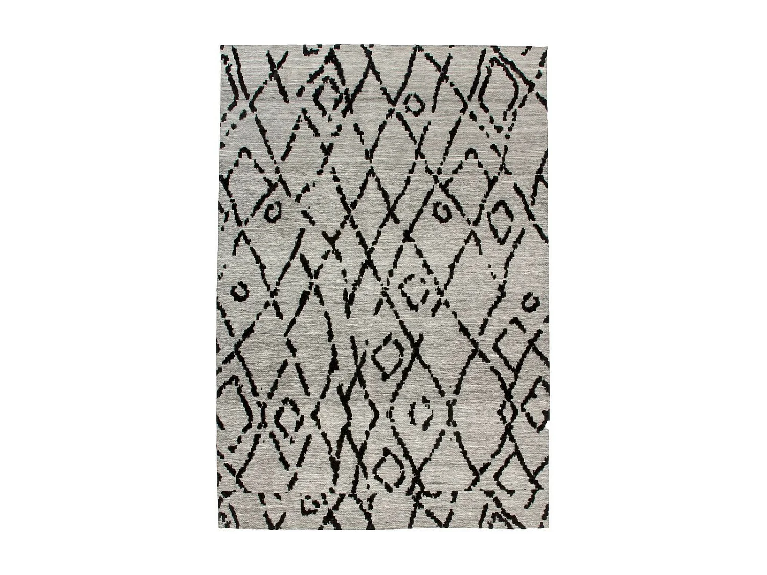 Tapis Jacquard Rétro "River" Gris & Noir 155 x 230 cm