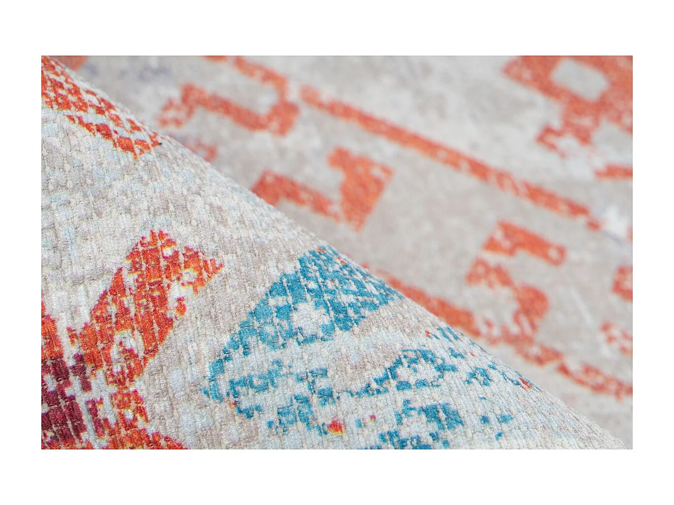 Tapis Ethnique à Poils Courts "Indiana II" Orange 80 x 150 cm