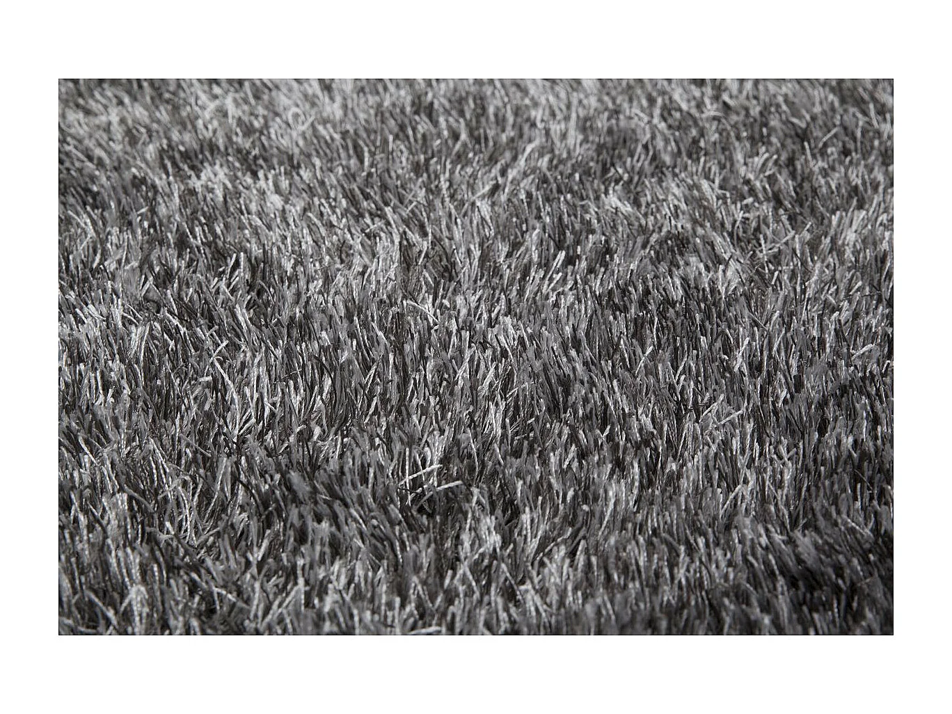 Tapis Shaggy Fait Main "Diamond" Gris Blanc 80 x 150 cm