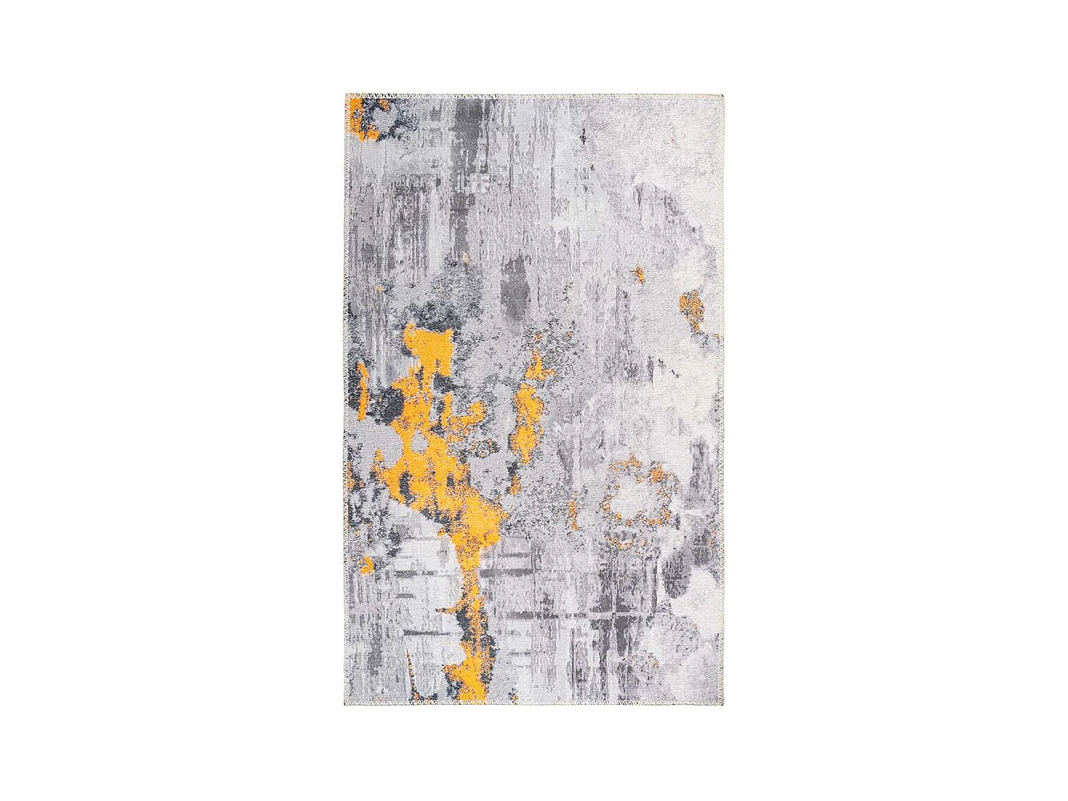 Tapis Tissé Imprimé Vintage "Peron III" Gris & Or 200 x 290 cm