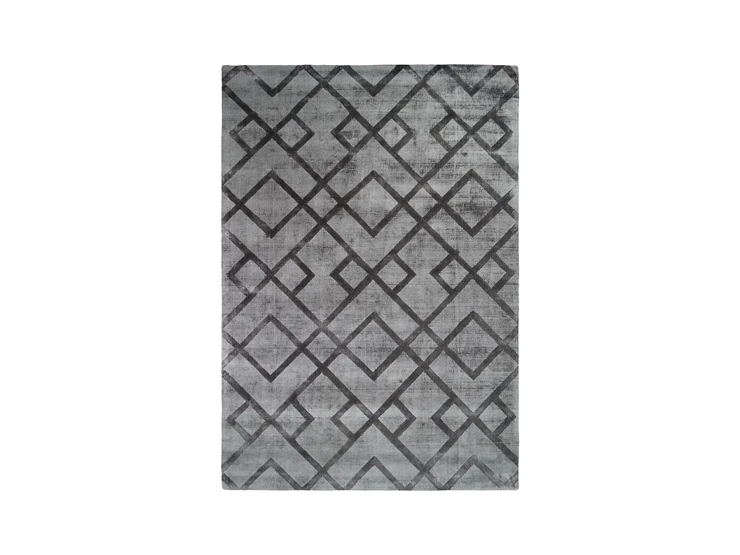 Tapis Rétro à Poils Courts Fait Main "Luxury III" Gris 160 x 230 cm
