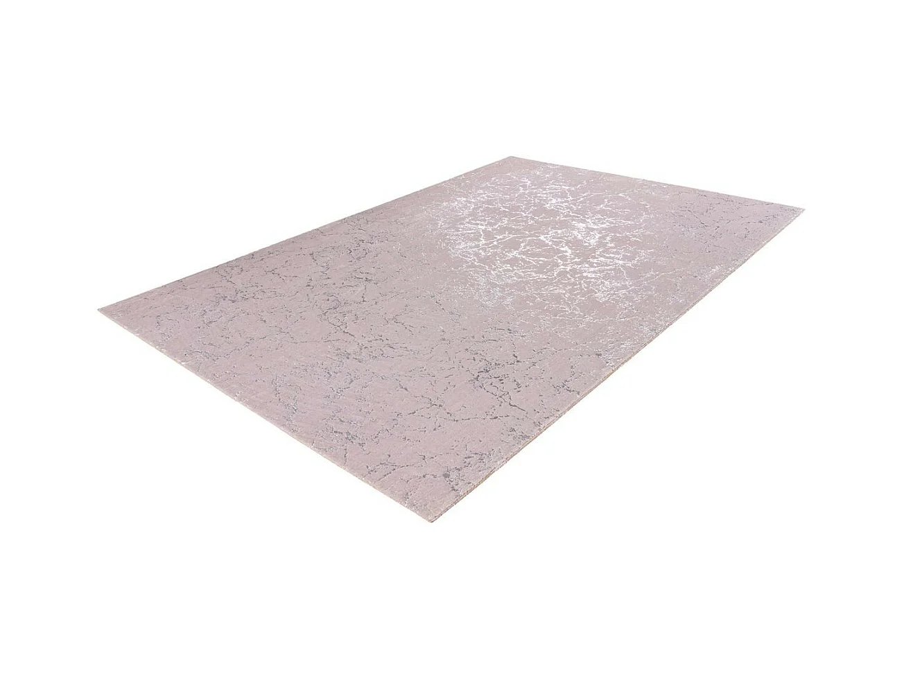 Tapis Marbré à Poils Longs "Bijou" Taupe & Argent 160 x 230 cm