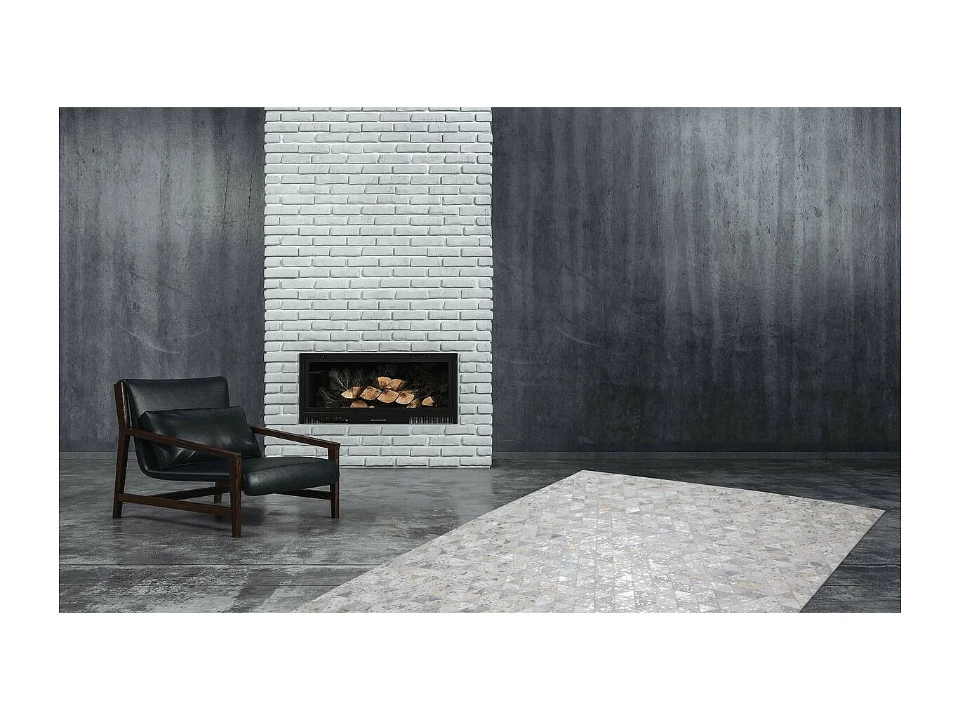 Tapis Patchwork Fait Main "Rocket" Gris & Argent 80 x 150 cm