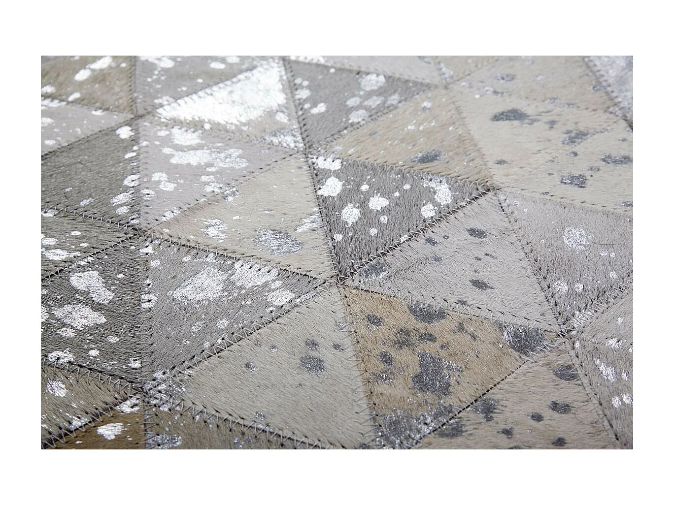Tapis Patchwork Fait Main "Rocket" Gris & Argent 80 x 150 cm