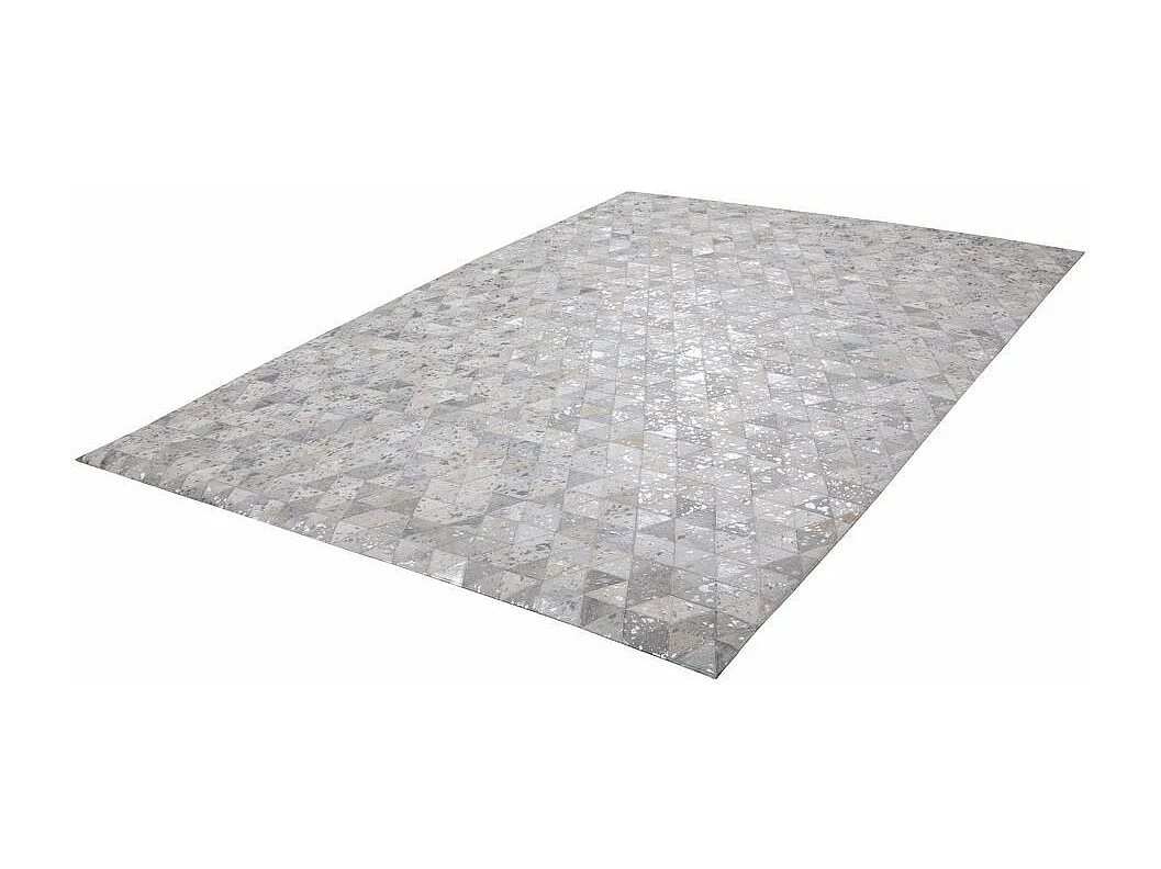 Tapis Patchwork Fait Main "Rocket" Gris & Argent 80 x 150 cm