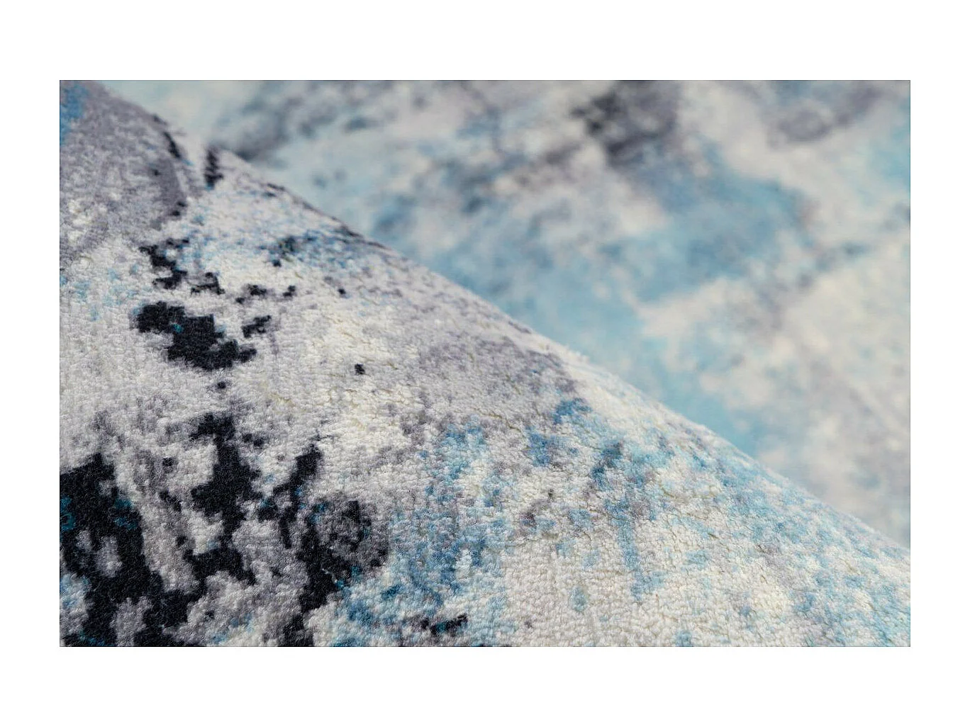 Tapis Vintage Tissé à la Main "Piemont II" Bleu 160 x 230 cm