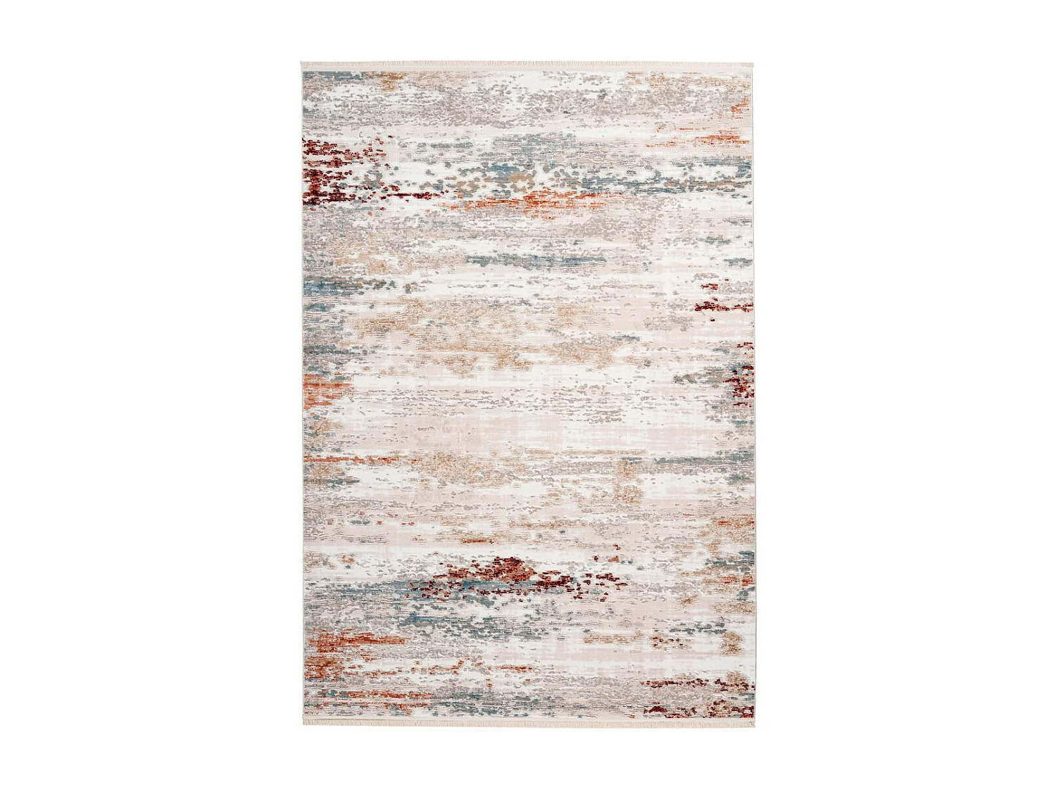 Tapis Vintage à Franges "Akropolis III" Gris & Rose 80 x 150 cm