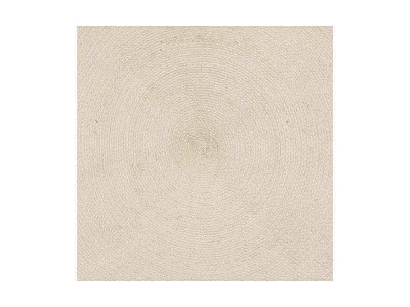 Teppich mit Pompons Baumwolle beige 90x90cm