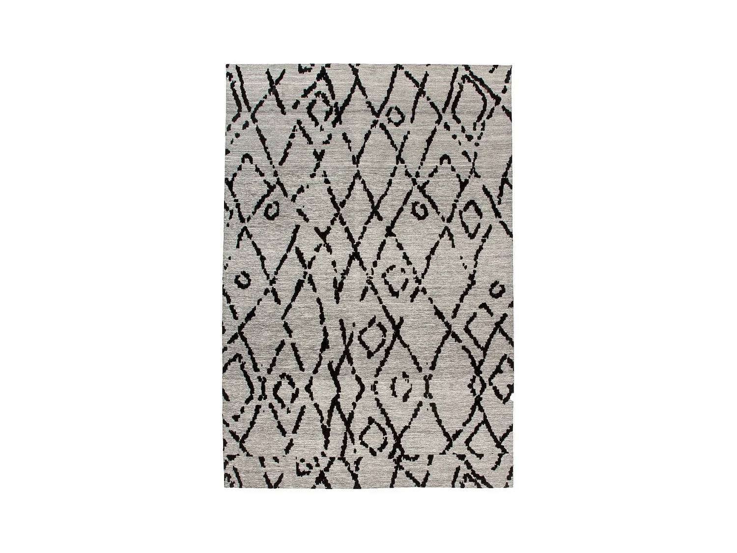 Tapis Jacquard Rétro "River" Gris & Noir 80 x 150 cm