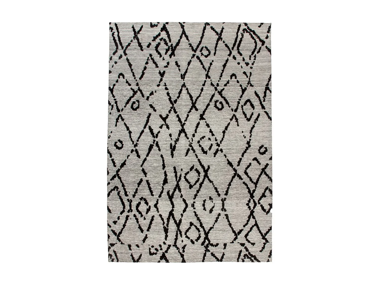 Tapis Jacquard Rétro "River" Gris & Noir 80 x 150 cm