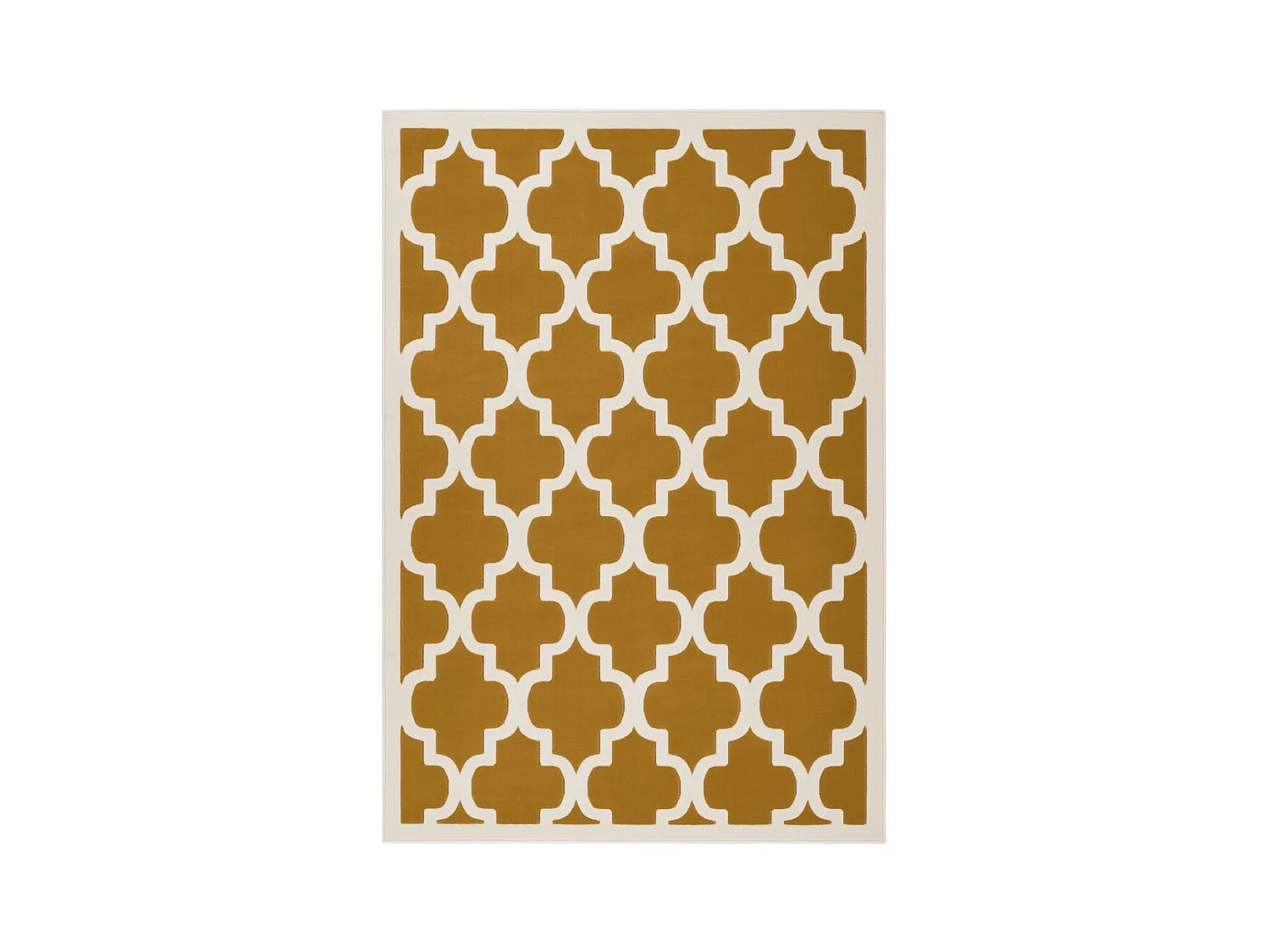 Tapis Vintage à Poils Courts "Manolya" Or & Ivoire 120 x 170 cm