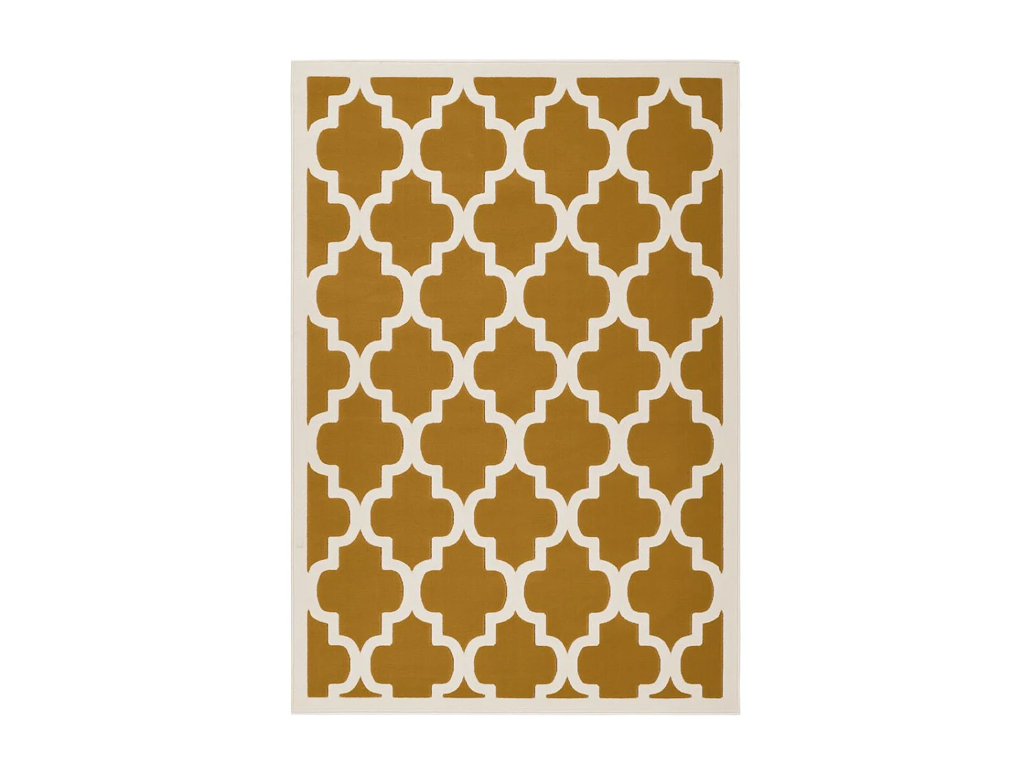 Tapis Vintage à Poils Courts "Manolya" Or & Ivoire 120 x 170 cm